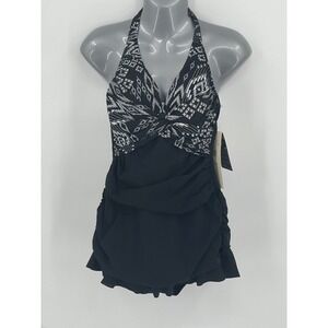 Profile By Gottex Peruvian One-piece Swimsuit  Tummy Control Swim Dress Women  6